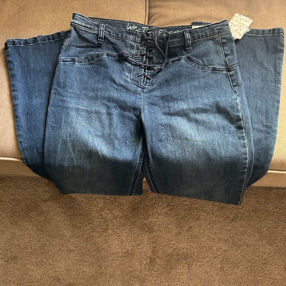 Free People We The Free Jeans NWT HP Jean.Eva Lace-Up High Rise Boot Cut Size 31 - Picture 5 of 11